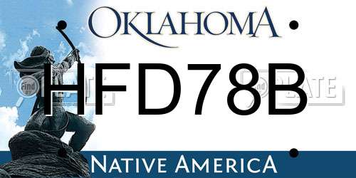 HFD78B Oklahoma License Plate