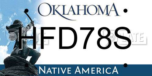 HFD78S Oklahoma License Plate