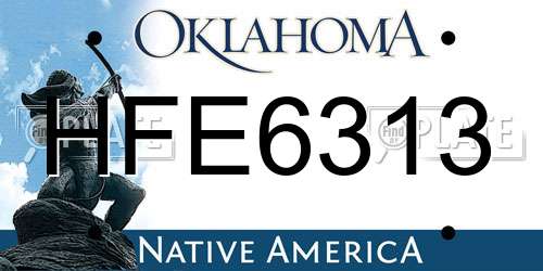 HFE6313 Oklahoma License Plate