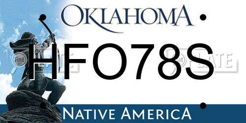 HFO78S Oklahoma License Plate
