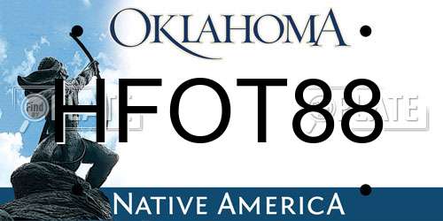 HFOT88 Oklahoma License Plate
