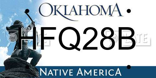 HFQ28B Oklahoma License Plate