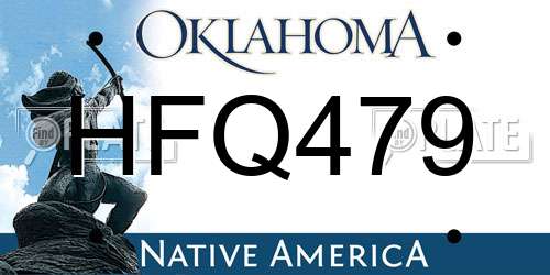 HFQ479 Oklahoma License Plate