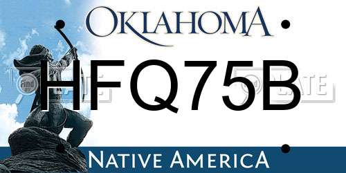 HFQ75B Oklahoma License Plate