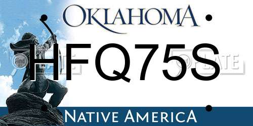 HFQ75S Oklahoma License Plate