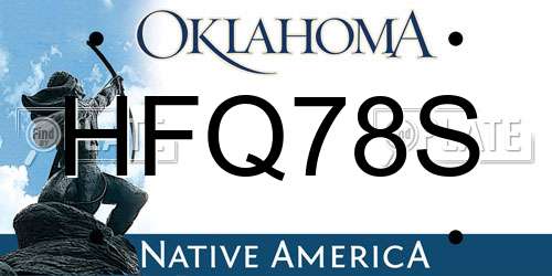 HFQ78S Oklahoma License Plate