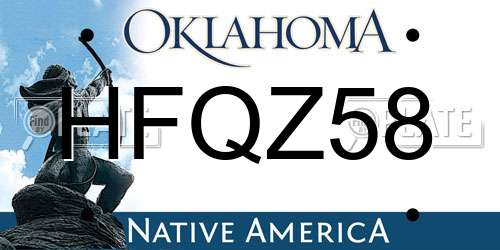 HFQZ58 Oklahoma License Plate