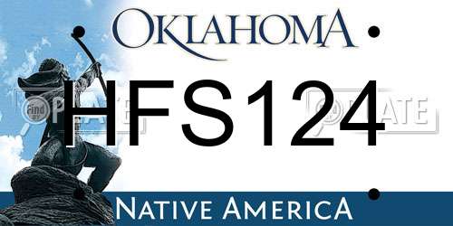 HFS124 Oklahoma License Plate