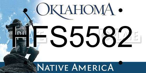 HFS5582 Oklahoma License Plate