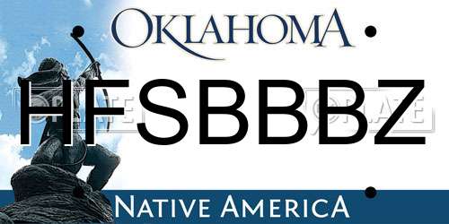 HFSBBBZ Oklahoma License Plate
