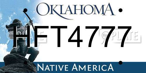 HFT4777 Oklahoma License Plate