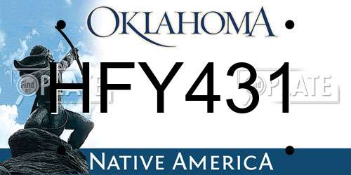 HFY431 Oklahoma License Plate