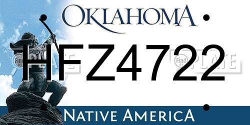 HFZ4722 Oklahoma License Plate