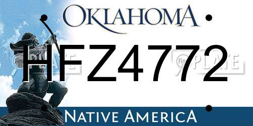 HFZ4772 Oklahoma License Plate