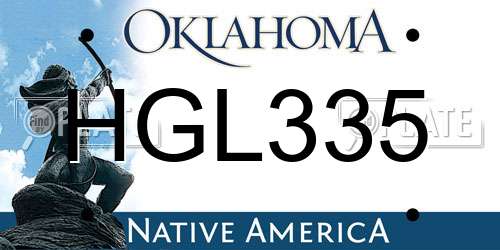 HGL335 Oklahoma License Plate