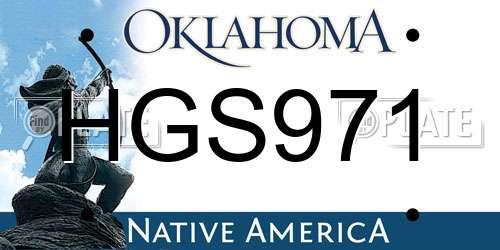 HGS971 Oklahoma License Plate