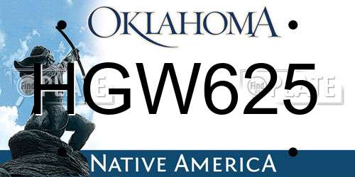 HGW625 Oklahoma License Plate