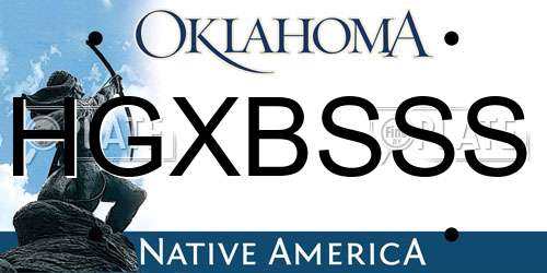 HGXBSSS Oklahoma License Plate