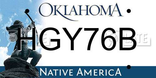 HGY76B Oklahoma License Plate
