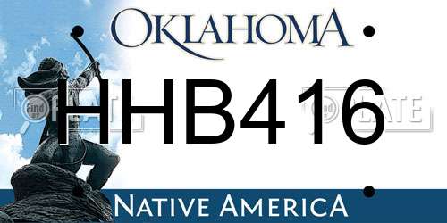HHB416 Oklahoma License Plate