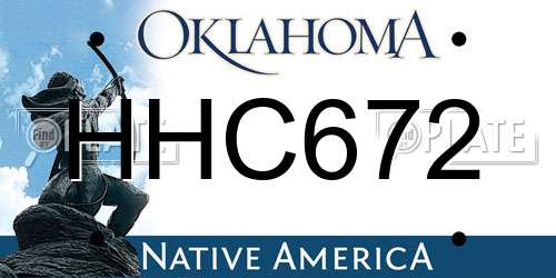 HHC672 Oklahoma License Plate