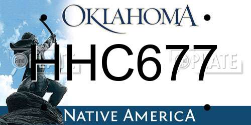 HHC677 Oklahoma License Plate
