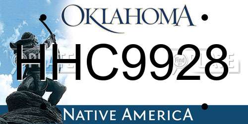 HHC9928 Oklahoma License Plate