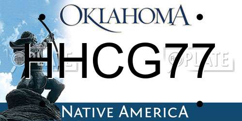 HHCG77 Oklahoma License Plate
