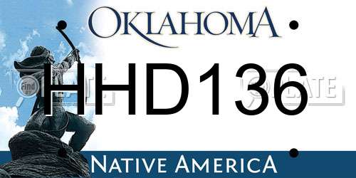 HHD136 Oklahoma License Plate
