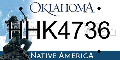 HHK4736 Oklahoma License Plate