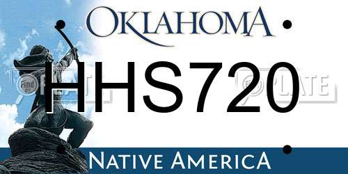 HHS720 Oklahoma License Plate
