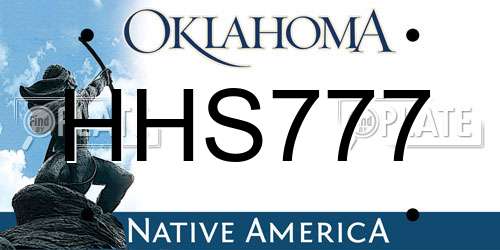 HHS777 Oklahoma License Plate