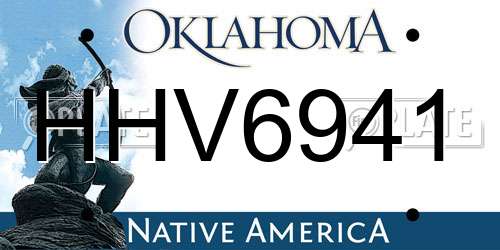 HHV6941 Oklahoma License Plate