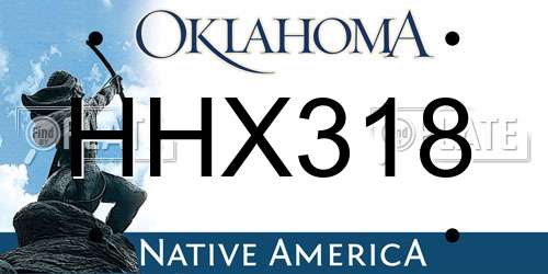 HHX318 Oklahoma License Plate