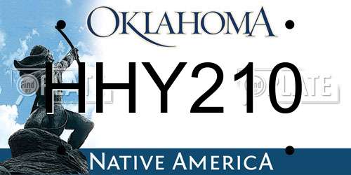 HHY210 Oklahoma License Plate