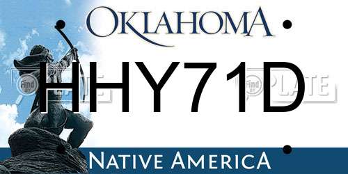 HHY71D Oklahoma License Plate