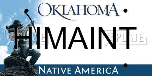 HIMAINT Oklahoma License Plate