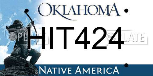 HIT424 Oklahoma License Plate