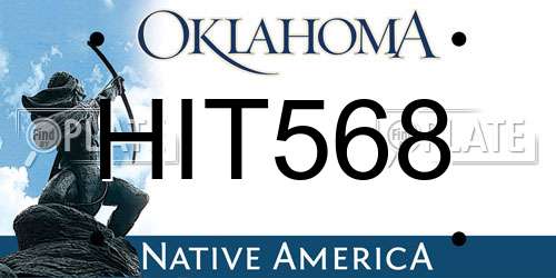 HIT568 Oklahoma License Plate