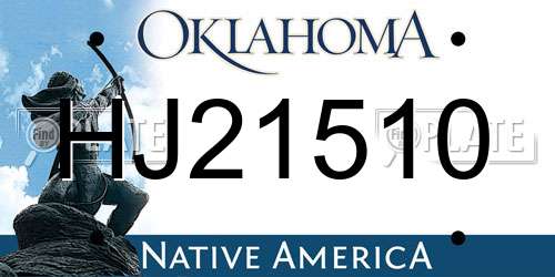 HJ21510 Oklahoma License Plate