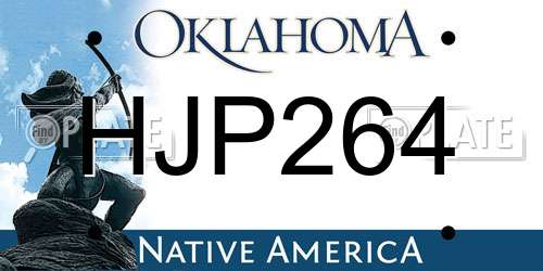 HJP264 Oklahoma License Plate
