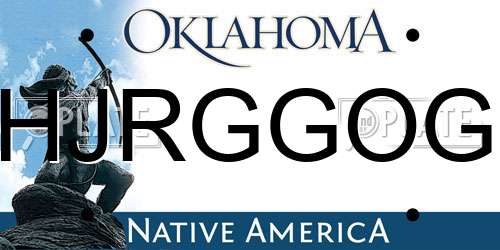HJRGGOG Oklahoma License Plate