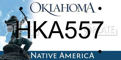 HKA557 Oklahoma License Plate
