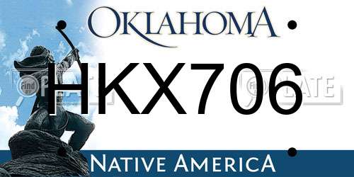 HKX706 Oklahoma License Plate