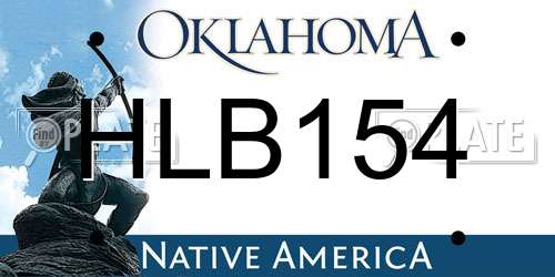 HLB154 Oklahoma License Plate