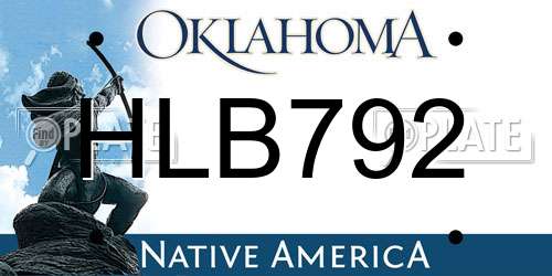 HLB792 Oklahoma License Plate