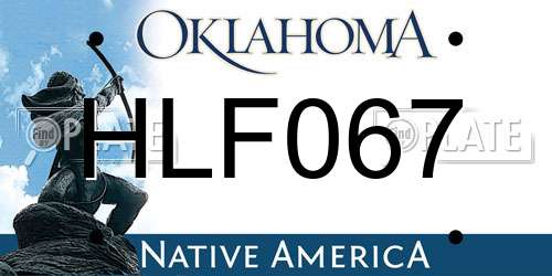 HLF067 Oklahoma License Plate