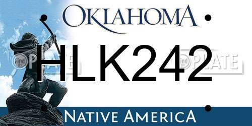 HLK242 Oklahoma License Plate