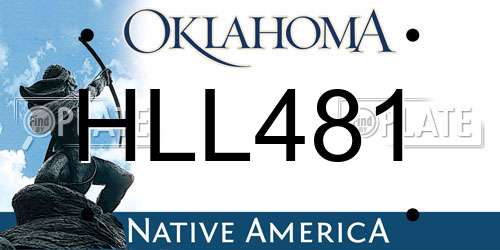 HLL481 Oklahoma License Plate