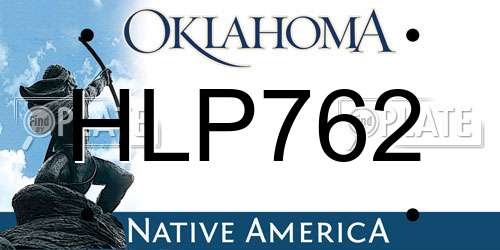 HLP762 Oklahoma License Plate